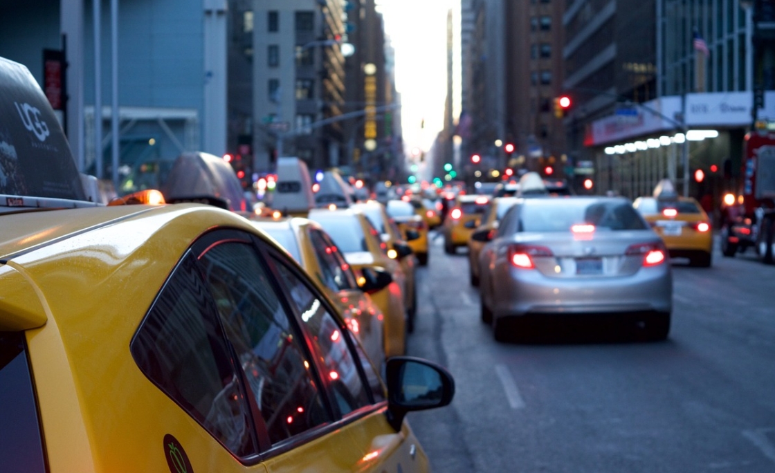 taxis on street